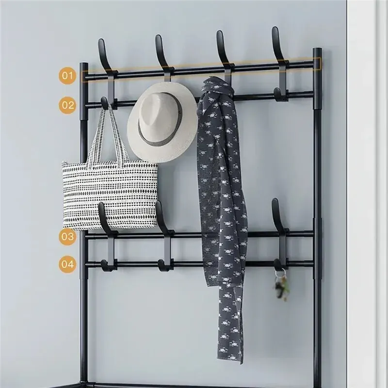 1Pc Shoe Rack Floor Shoe and Hat Rack Load-bearing Living Room Organizer Clothes Hat Coats Shoes Combination Storage Shelf image 3