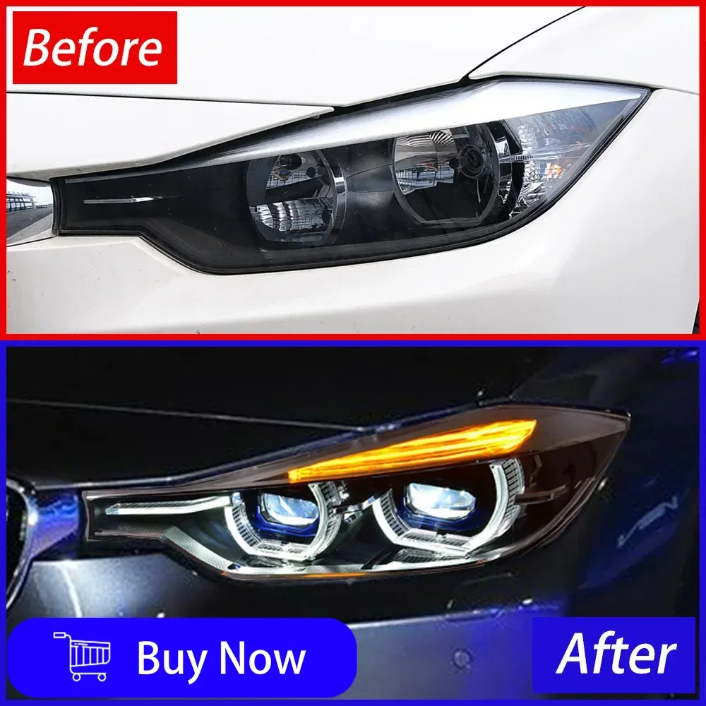 لسيارات BMW 3 Series F30 F35 320i 325i 330i 2013-2018 LED مجموعة المصابيح الأمامية للسيارات ترقية عالية التكوين ملحقات عدسة العرض