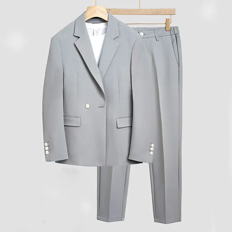 1-B4  New Casual Suit Jacket Men's Spring and Autumn Loose Top Korean Style Men's suit Yuppie Handsome Small Suit