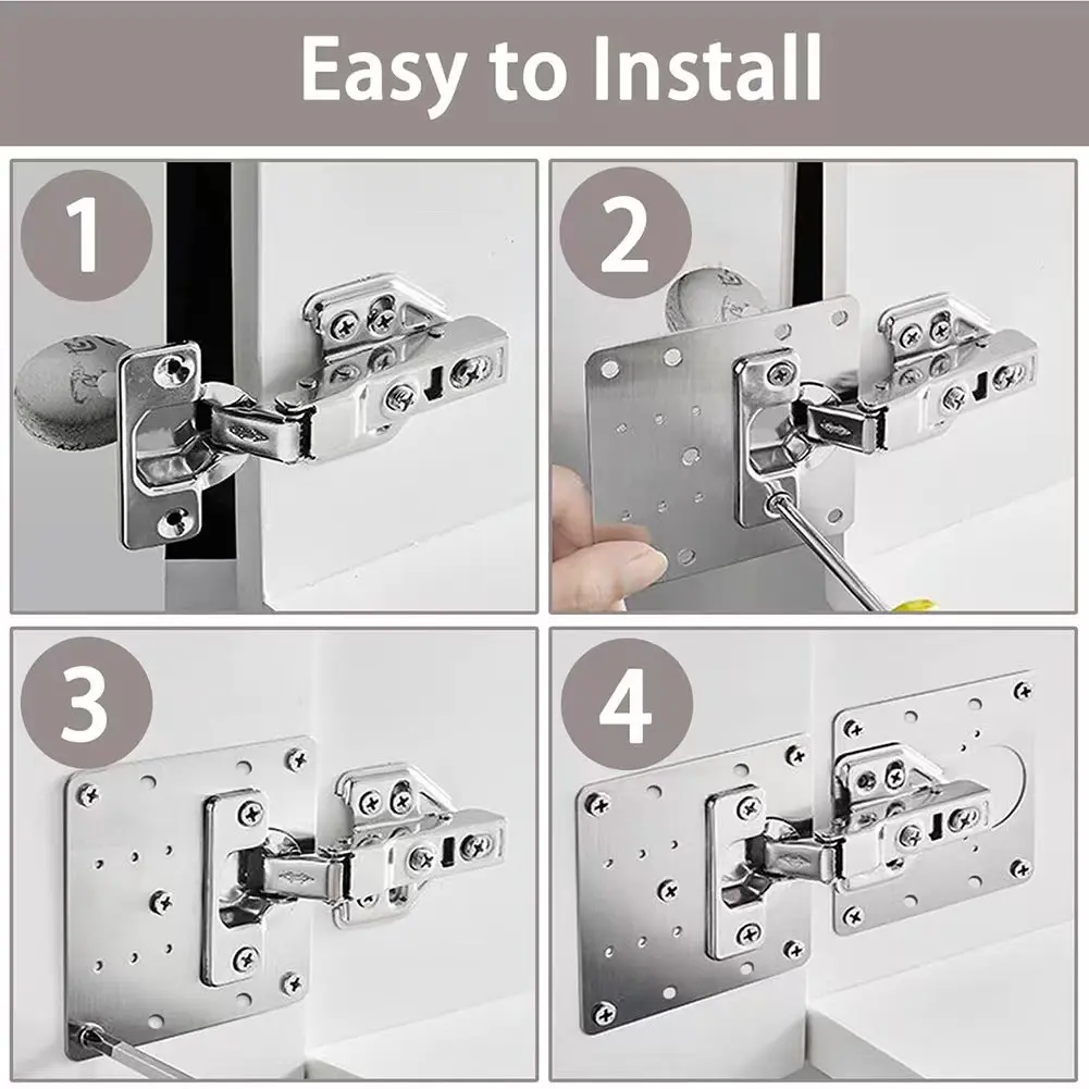 

Hinge Repair Plate 10-30pcs Furniture Drawer Cabinet Repair Fixing Plate Kitchen Cupboard Door Hinge Mounting Kit Household Tool