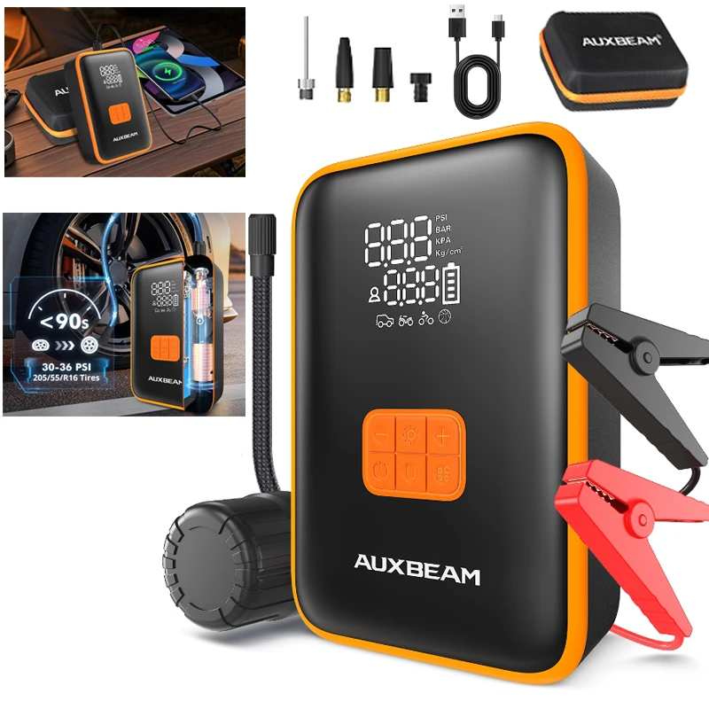 

10400mah High Power Portable Air Compressor Tire Inflator Air Pump for Car Motorcycle Ball with Power Bank and Lighting Function