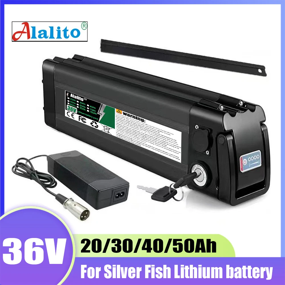 For Silver Fish, 36V 20Ah-50Ah lithium battery pack, compatible with 250W 350W 500W 1000W folding bicycle wheel hub motor
