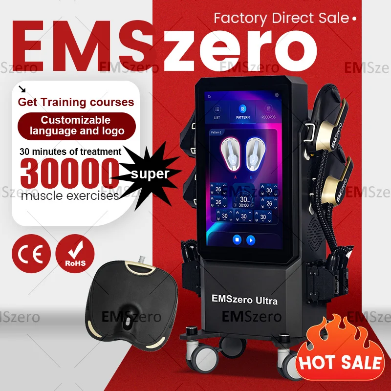 EMSZERO RF EMS Body Sculpt Machine 6500W HI-EMT Sculpting Muscle Stimulation Burning Fat Slimming Weight Loss Equipment 15Tesla