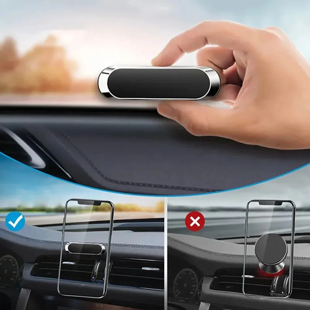 Ultra-Thin Magnetic Phone Holder Strong Magnetic Car Phone Stand For Magsafe Mobile Phones Quick Install GPS Stand Accessories