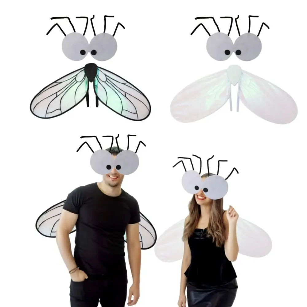 Performance Accessories with Mask Fly Costume Set Fly Costume Wing Role Play Kids Cosplay Wing Fly Wing Halloween Carnival