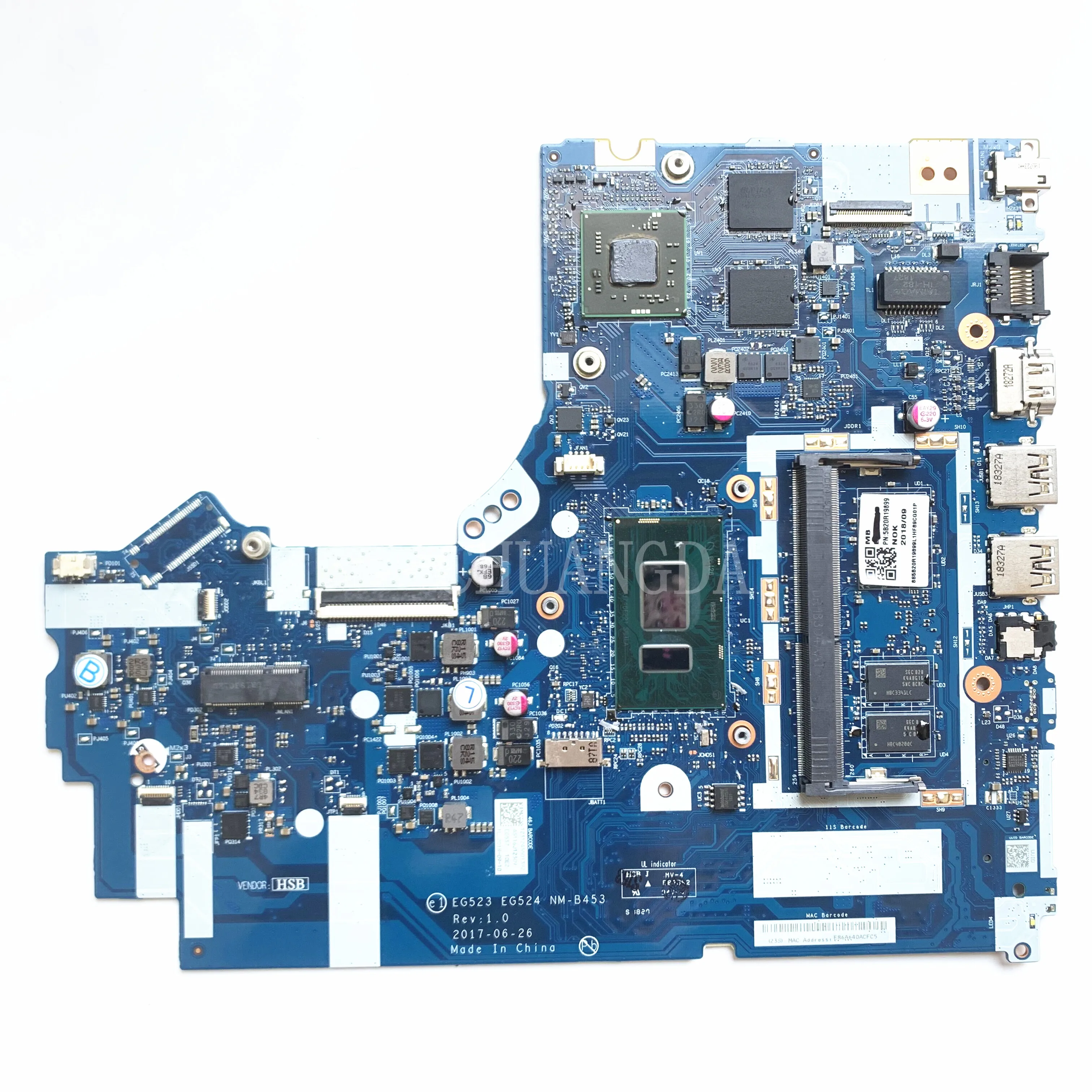 CPU:I3-8130U  NM-B453 Para Lenovo Ideapad 330-15IKB 330-17IKB Laptop Motherboard GPU:N530 2G RAM:4G FRU: 5B20R19884 5B20R19904