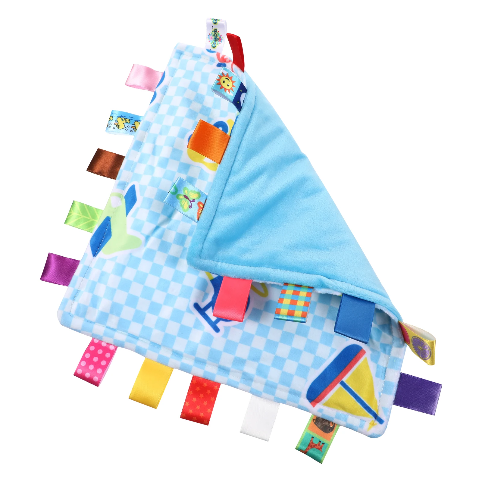 

Soothing Baby Blanket Super Sky Blue Security Blanket Sensory Baby Security Blankets Stimulate Fine Motor Newborn