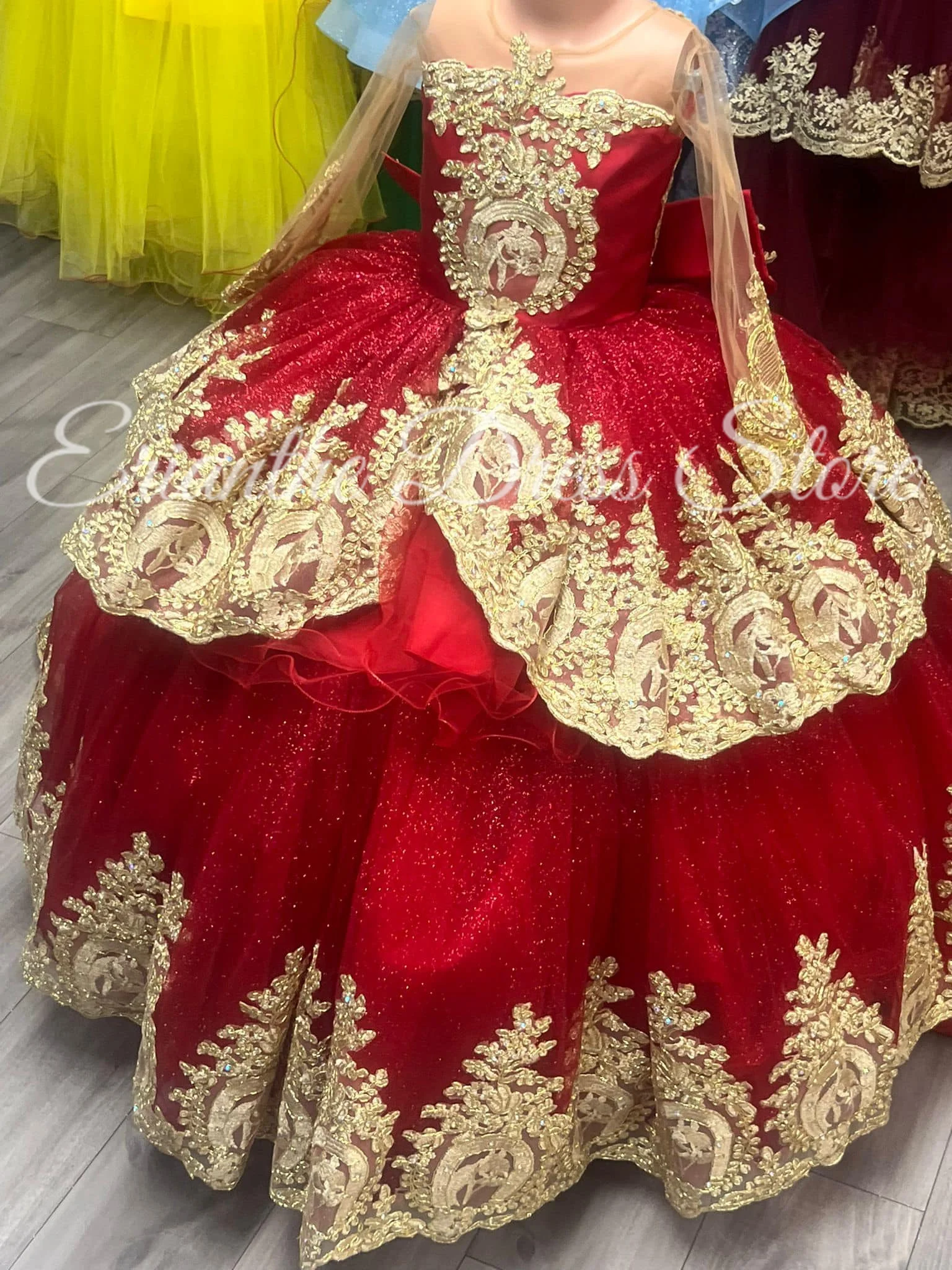 

Красное платье с цветочным узором для девочек на свадьбу, тюлевое пышное кружевное платье с аппликацией, детские бальные платья принцессы для дня рождения, первого причастия по индивидуальному заказу