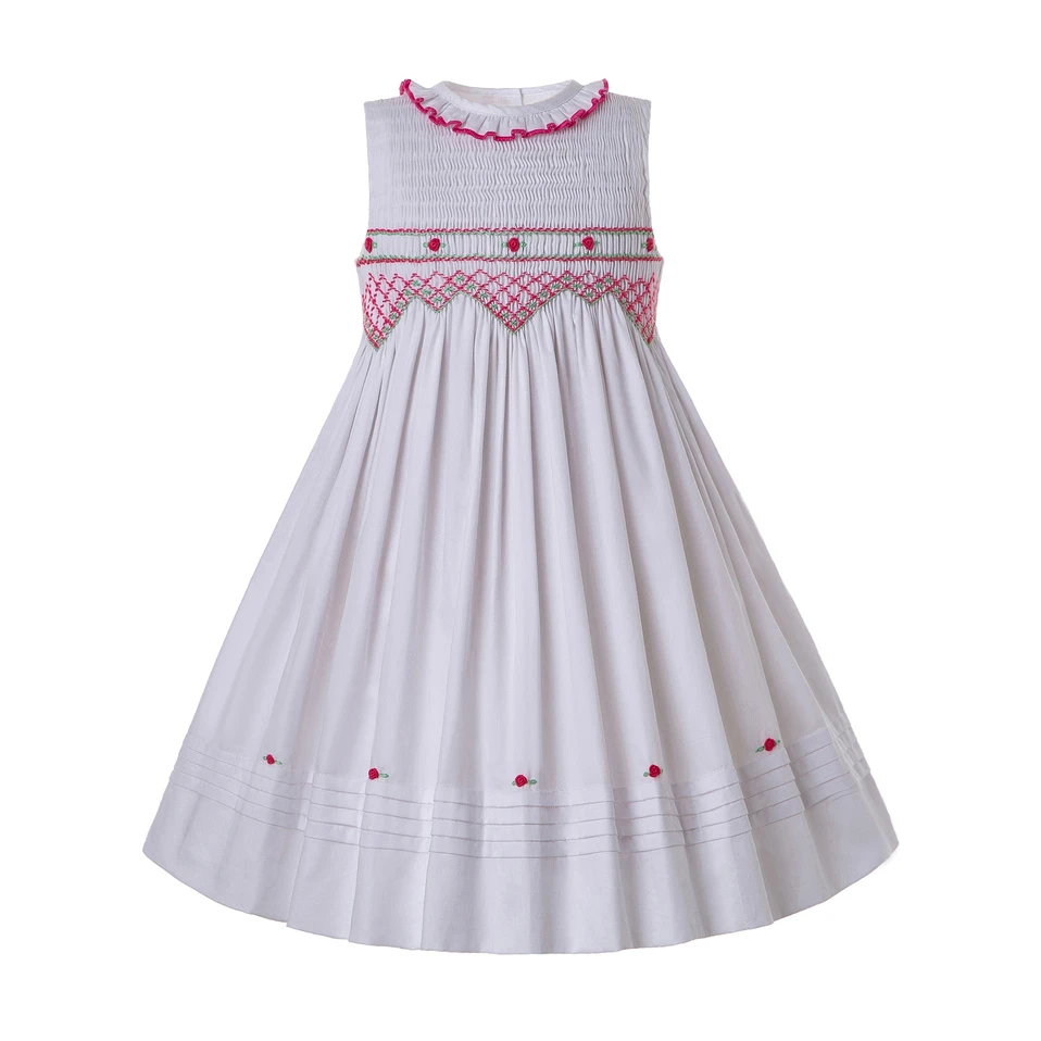 

Pettigirl Girls Summer Dresses Smocked Handmade Kids Sleeveless Boutiques Dress Holiday Gift