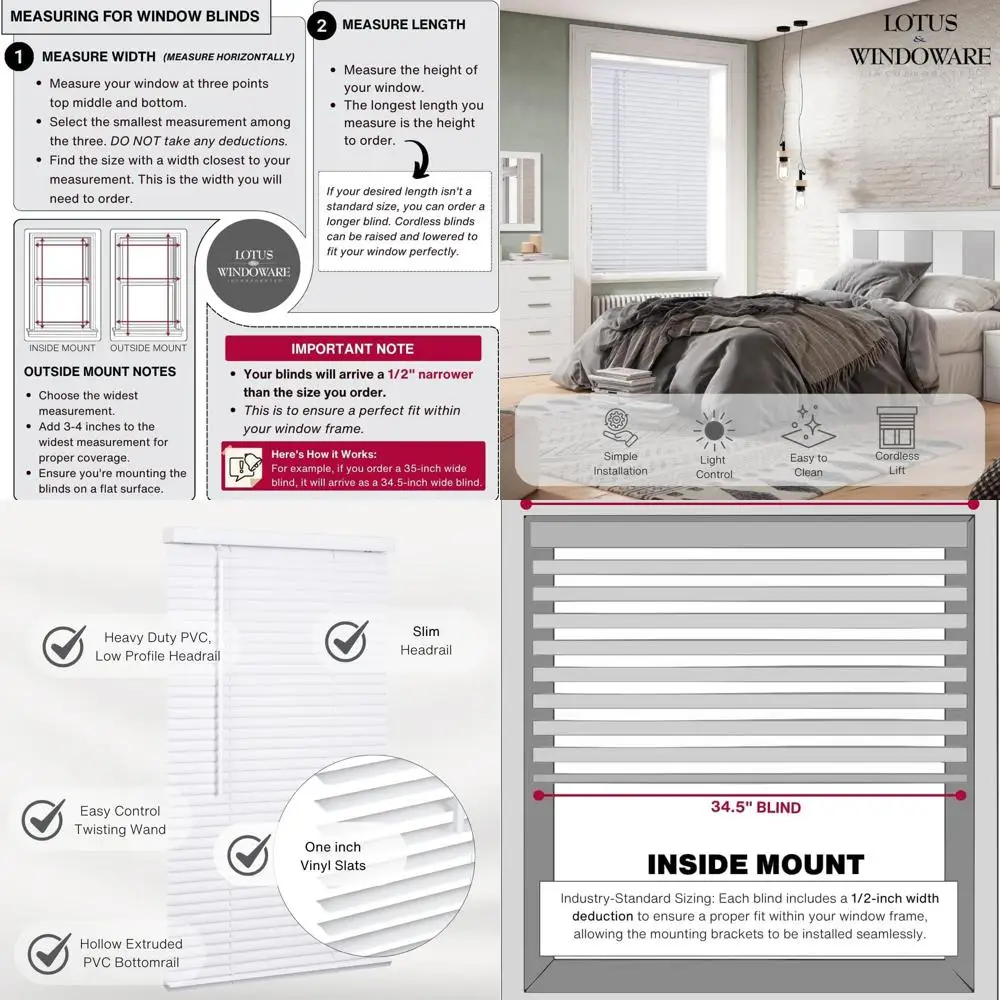 

1 виниловые мини-жалюзи, 35x54, беспроводные, белые - светофильтрующие окна для дома и офиса