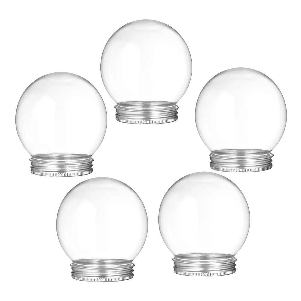 

5Pcs 150ml Clear Plastic Snow Globe Candy Bottles DIY Craft Supplies Party Favors Holiday Decorations Clear Plastic Bottles