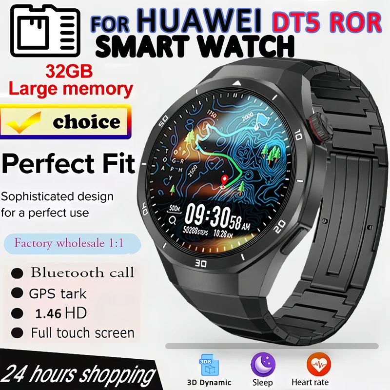 

2025 New For HUAWEI GT5 Pro 32GB Big Memory Smart Watch Men HD Bluetooth Call MP3/MP4 Player IP68 Waterproof Smartwatches Women