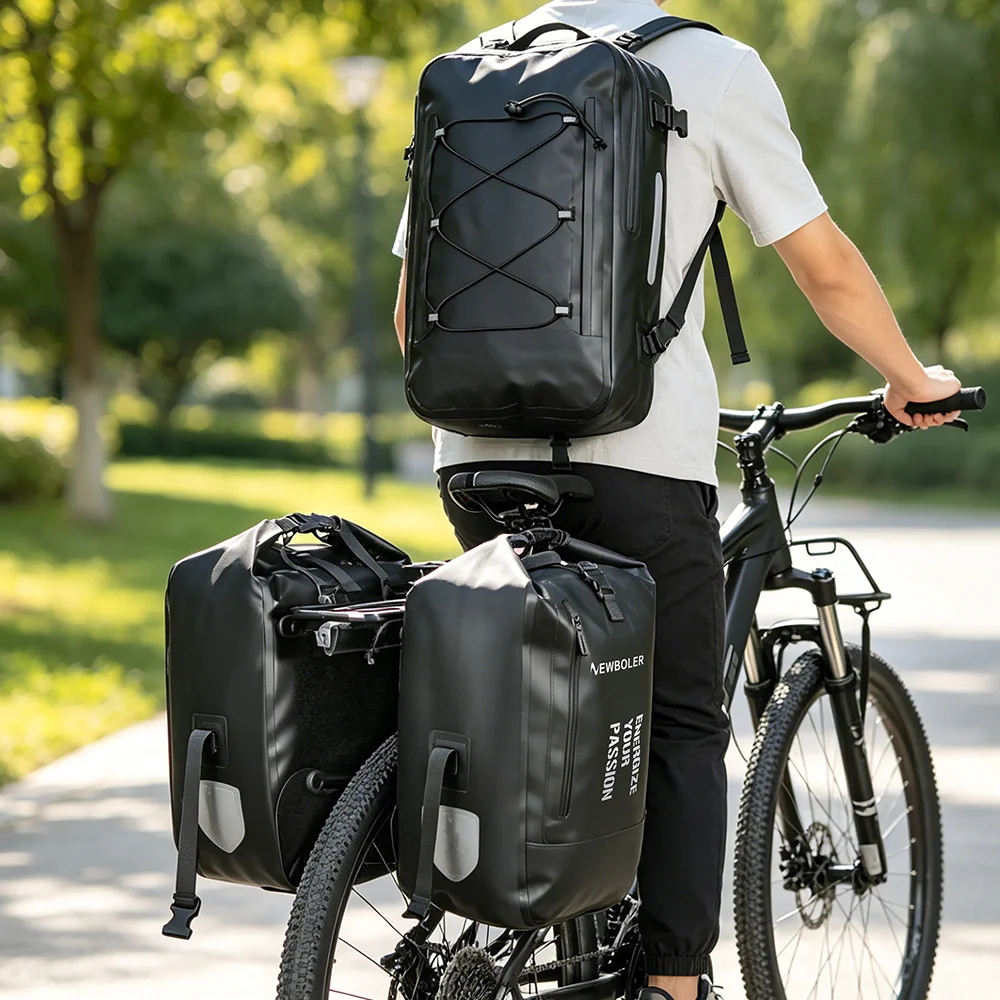 NEWBOLER Fahrradtasche 3 in 1 Fahrradtasche 74L Große Kapazität Wasserdichte Fahrradtasche Fahrrad-Gepäckträgertasche Fahrrad-Gepäcktasche – Detail 15