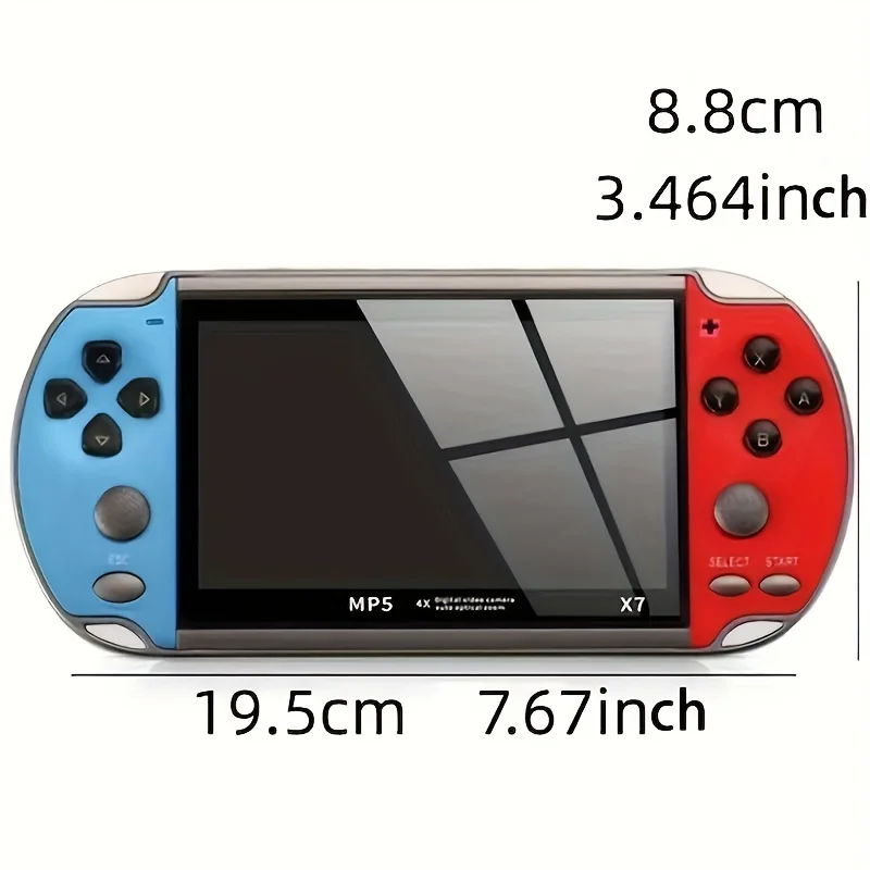 وحدة تحكم ألعاب X7 الرجعية ، شاشة عالية الدقة ، مشغل صوت محمول ، تشغيل كلاسيكي ، مدمجة في + ألعاب مجانية