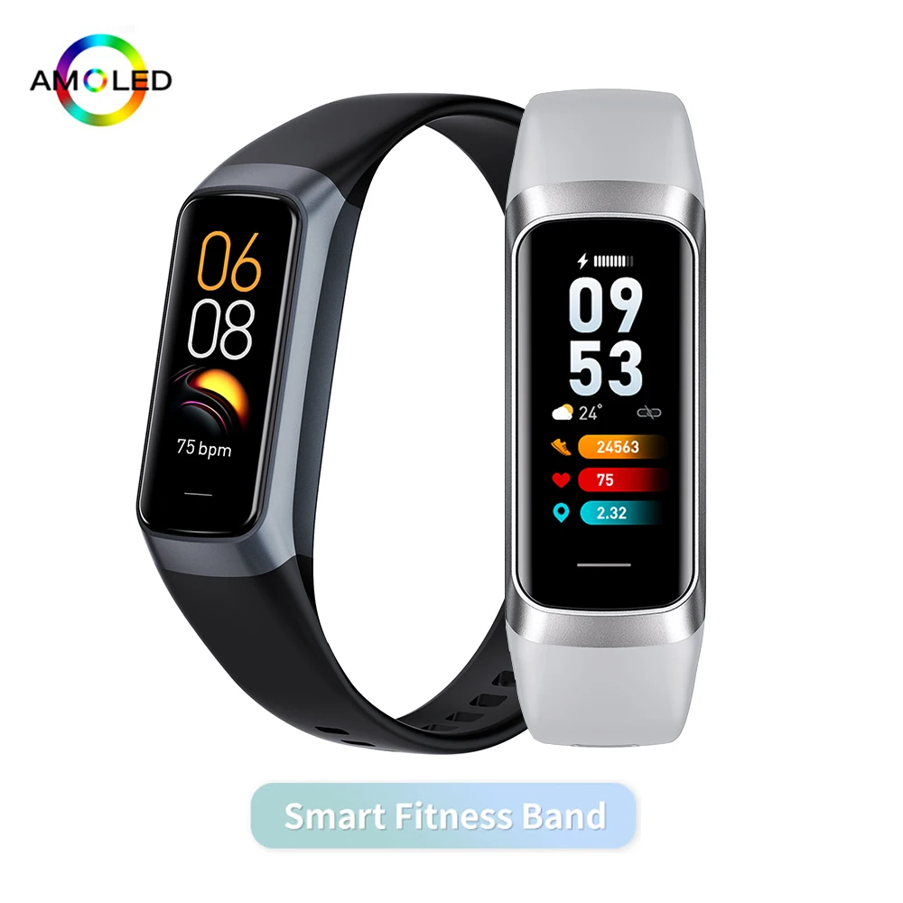 1.1'' AMOLED Smartwatch Body Temperature Monitor Fitness Clock Sports Waterproof Men Smart Watch Band for Women IOS Android 2024