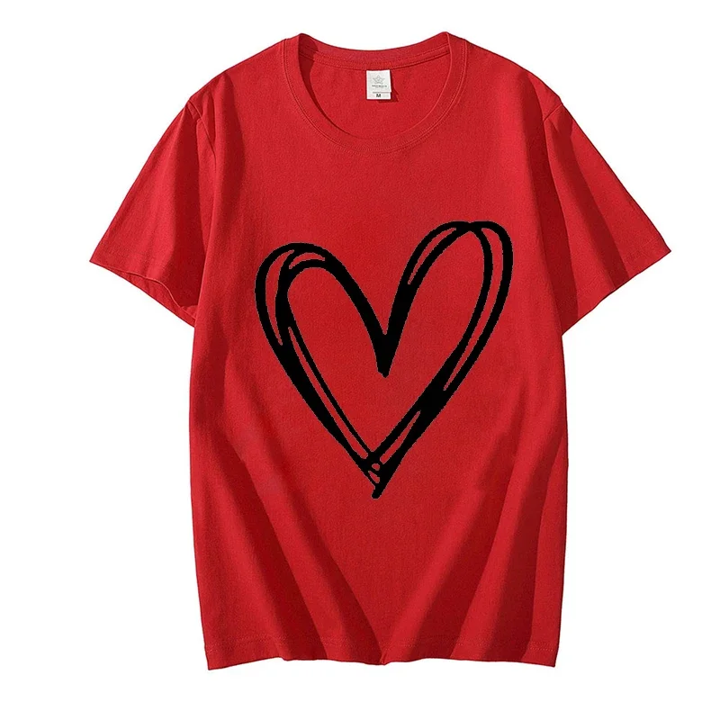 Cute Valentine Women Tee Shirt Femme Kawaii Heart Pink t-Shirt per donna ragazze top abbigliamento donna Tees abbigliamento donna top