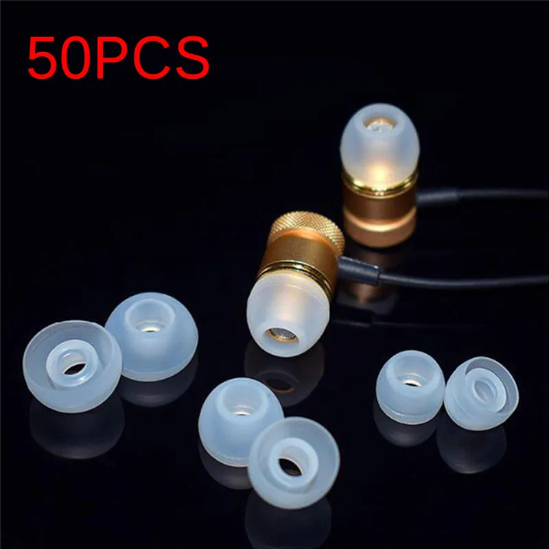 【50PCS Earbud Headphone Soft Silicone In Ear Buds Tip Cover Replacement】