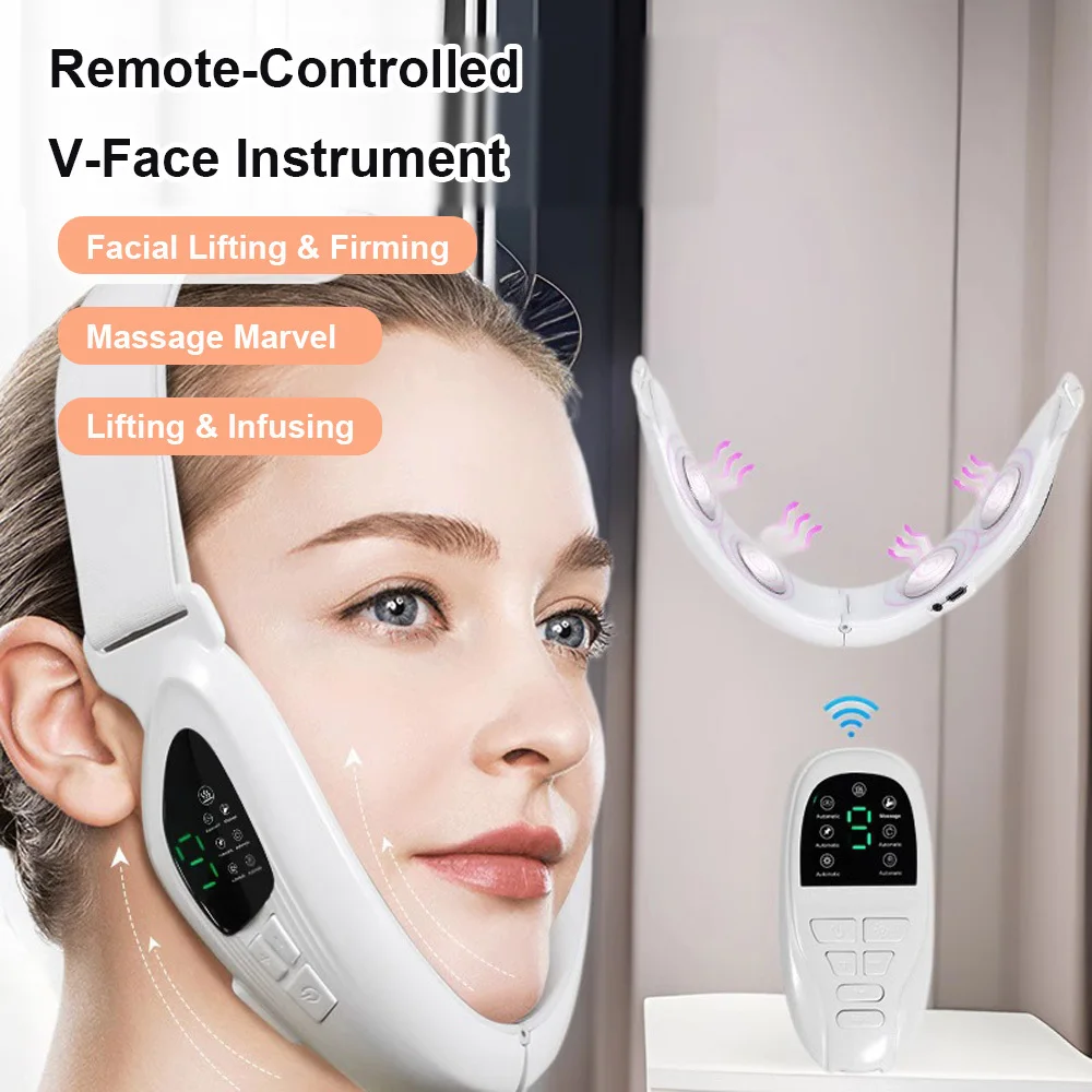 Microstroom Gezichtsmassager Dubbele Kin Verwijdering V-vormige Gezicht Spierstimulator Anti-Rimpel Lift Huid Schoonheid Apparaat Huidverzorging
