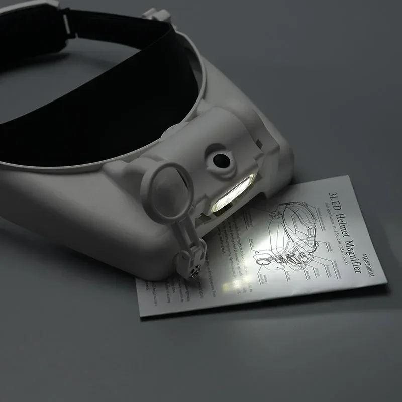 Opaska na głowę Szkło powiększające LED Lupa do kasku 1X 1,5X 2,0X 2,5X 3,5X 8X Czytanie Praca ręczna Narzędzie kosmetyczne