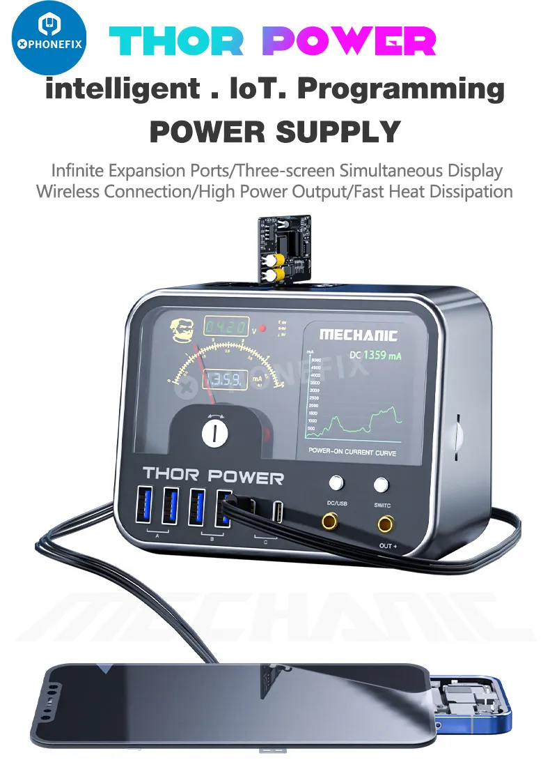 Mechanic Thor Power Intelligent Wireless DC Regulated Diagnostic Supply Power 35V 5A Output Expansion Interface for iPhone Watch