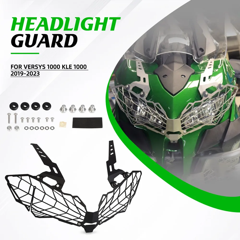 

KLE1000 For Kawasaki Versys 1000 KLE 1000 2019-2020-2021-2022-2023 Headlight Grille Guard Protector Headlamp Protection Cover