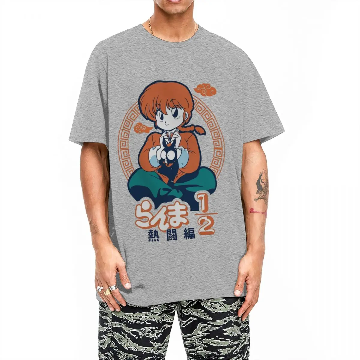 Anime Manga Ranma T-Shirt Men Cotton Tops Shirts Novelty Round Neck Short Sleeve