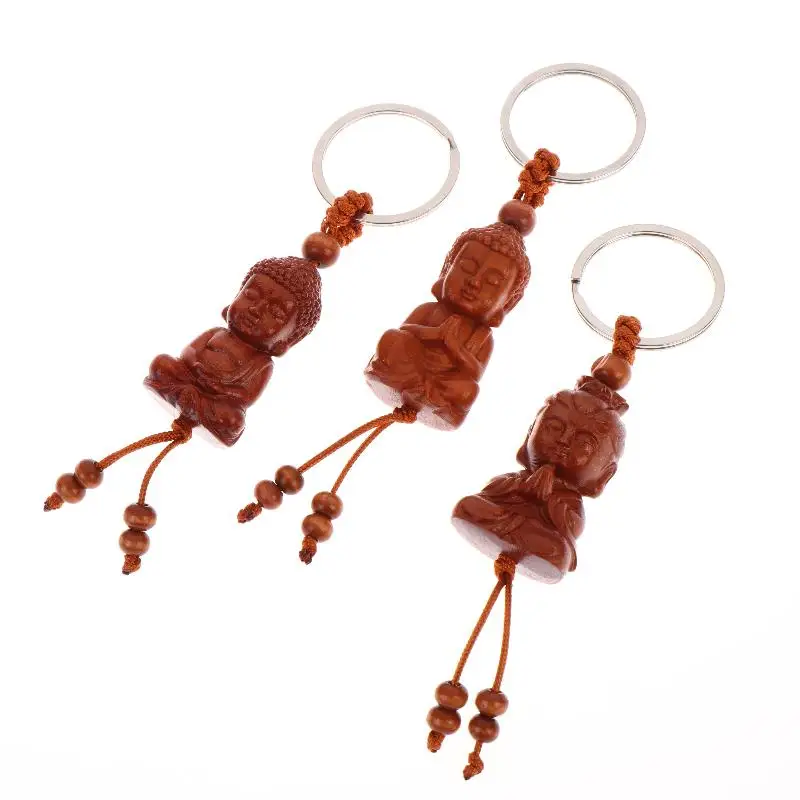 Buddhistischer Anhänger im Ethno-Stil, Schlüsselanhänger aus Holz, Taschenanhänger, Schmuckgeschenk, zum Gebet für Frieden und Glück – Detail 6