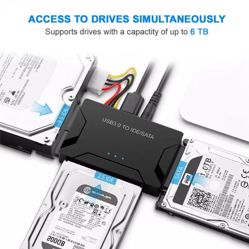 1 Pcs USB3.0 USB 3.0 Data Transfer To SATA IDE Combo External Converter (EU Plug)-AEF7