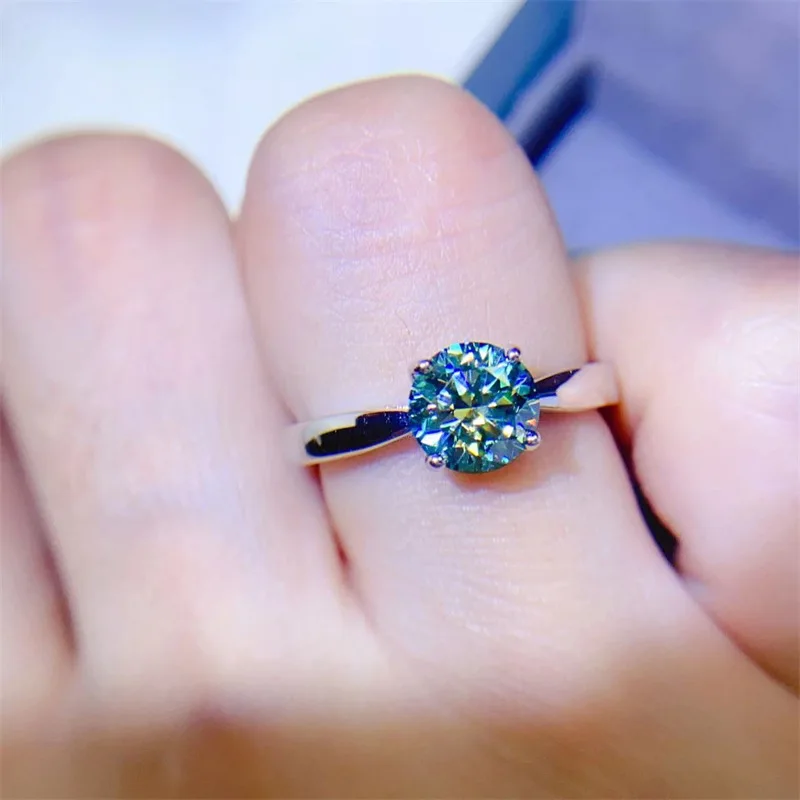 

925 sterling silver green moissanite classic four claw diamond ring colored moissanite supports any appraisal with accompanying certificates, wedding engagement ring gifts, holiday gifts, anniversary gifts, birthday gifts, and unique jewelry