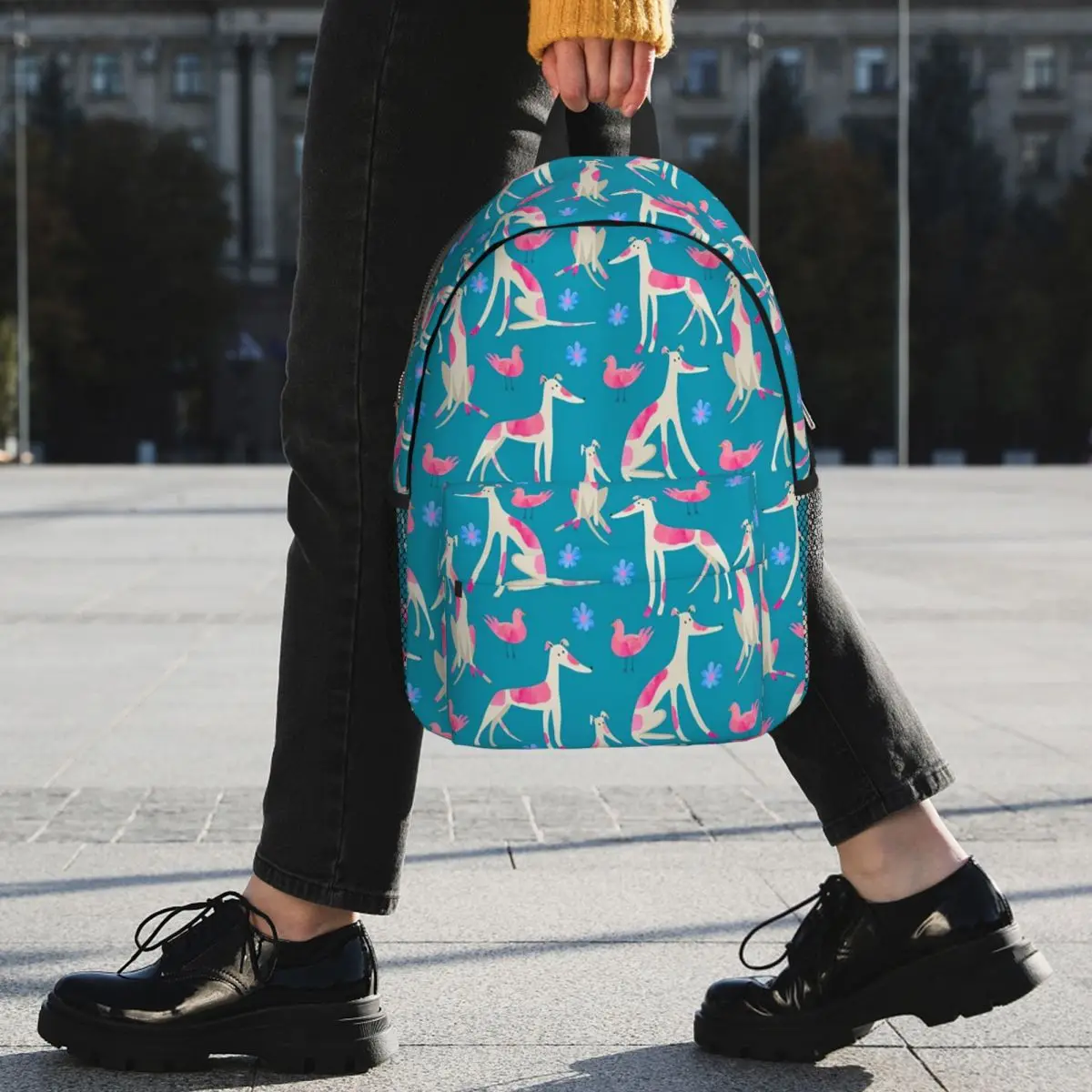 Italian Greyhound Themed Backpack Student BookBag Children School Bag Computer Shoulder Bags for Men Women
