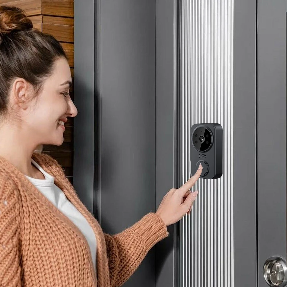 Campainha sem fio 800mAh Bateria Visor de porta digital 2.4G WiFi Detecção automática Vídeo Porteiro Câmeras de porta Tela IPS de 4,3 polegadas