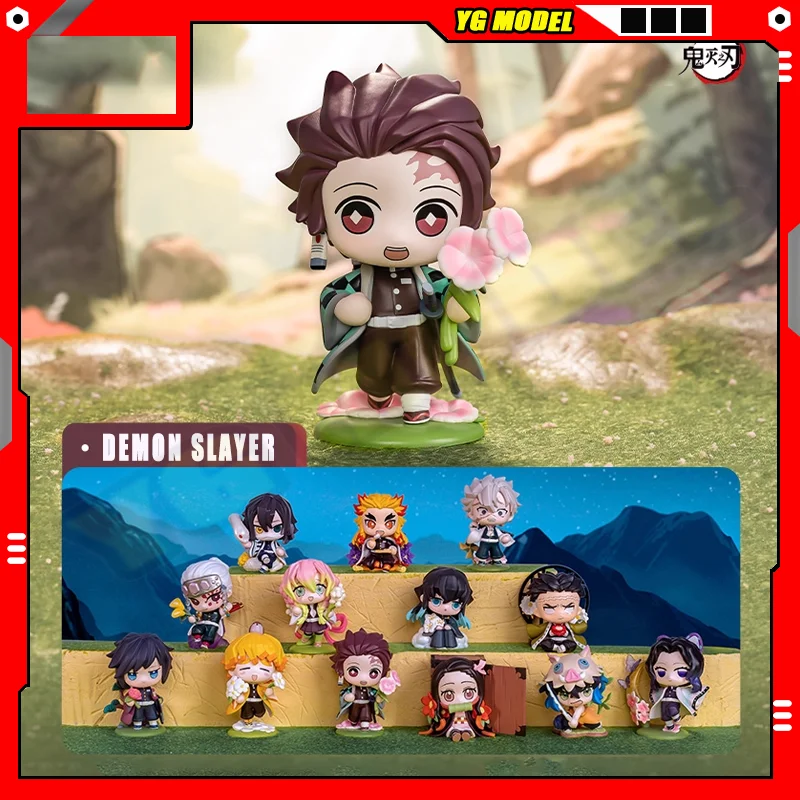 

Demon Slayer Genuine Action Figure Tanjirou Muichirou Mitsuri Tengen Figure Q-Version Doll Series Toys Birthday Present Original