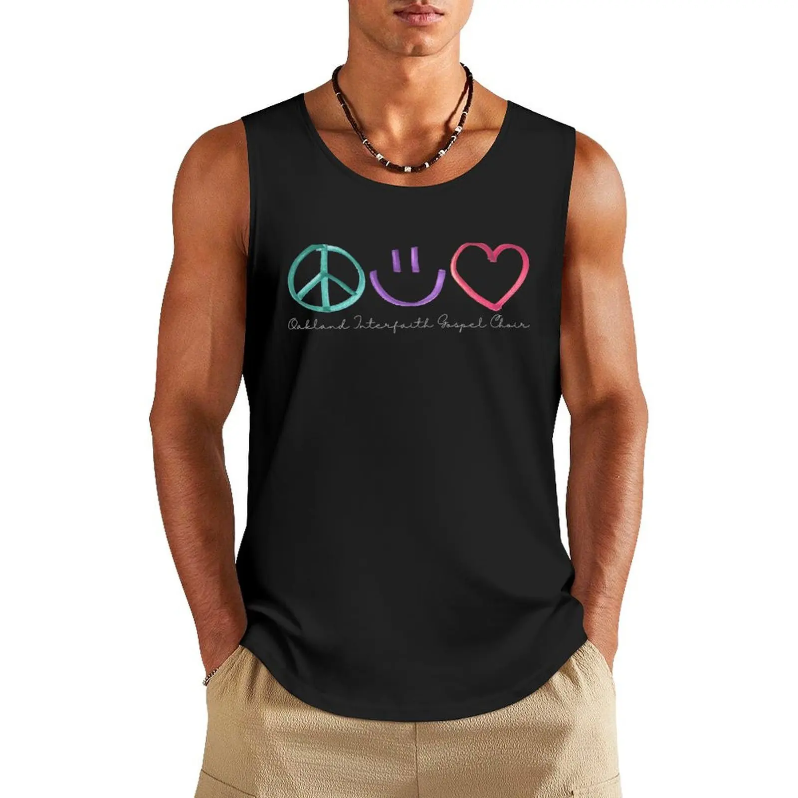 

OIGC sends Peace Joy Love Tank Top men gym gym top