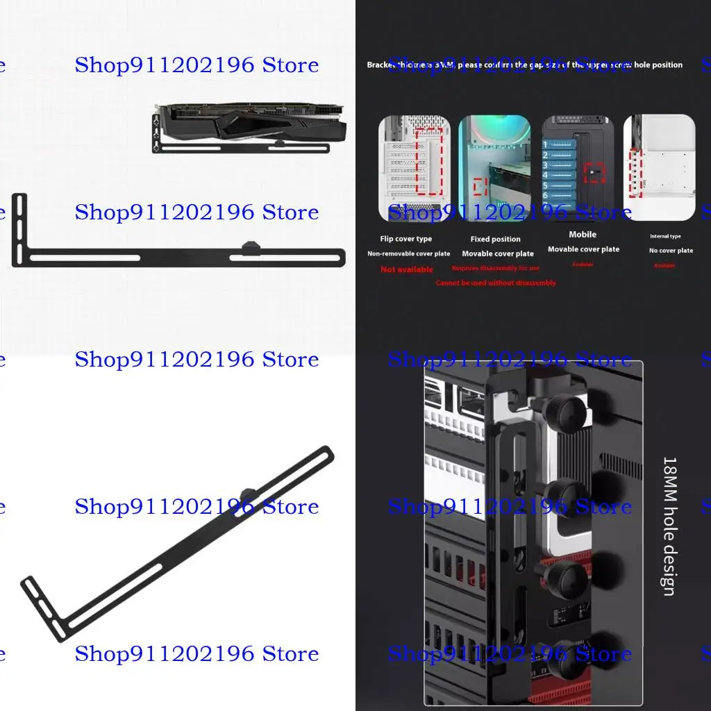 

P82A Aluminum Graphics Card Support Frame GPU Brace L Shaped Cooling Graphics Card