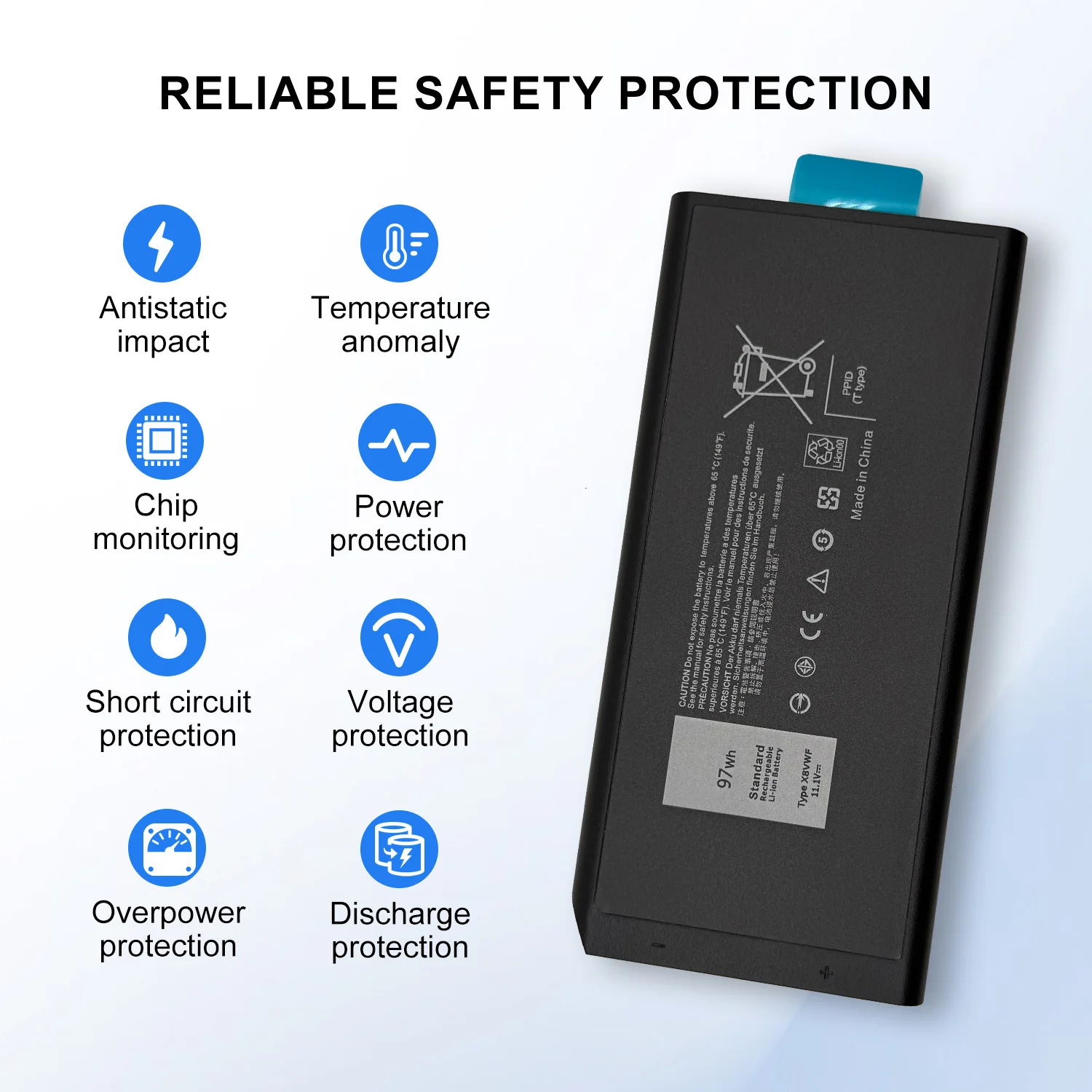 X8VWF Laptop Battery 9000mAh  For Dell Latitude Rugged Extreme E7404 7404 7414 5404 5414 E5404 P45G DKNKD 4XKN5 CJ2K1