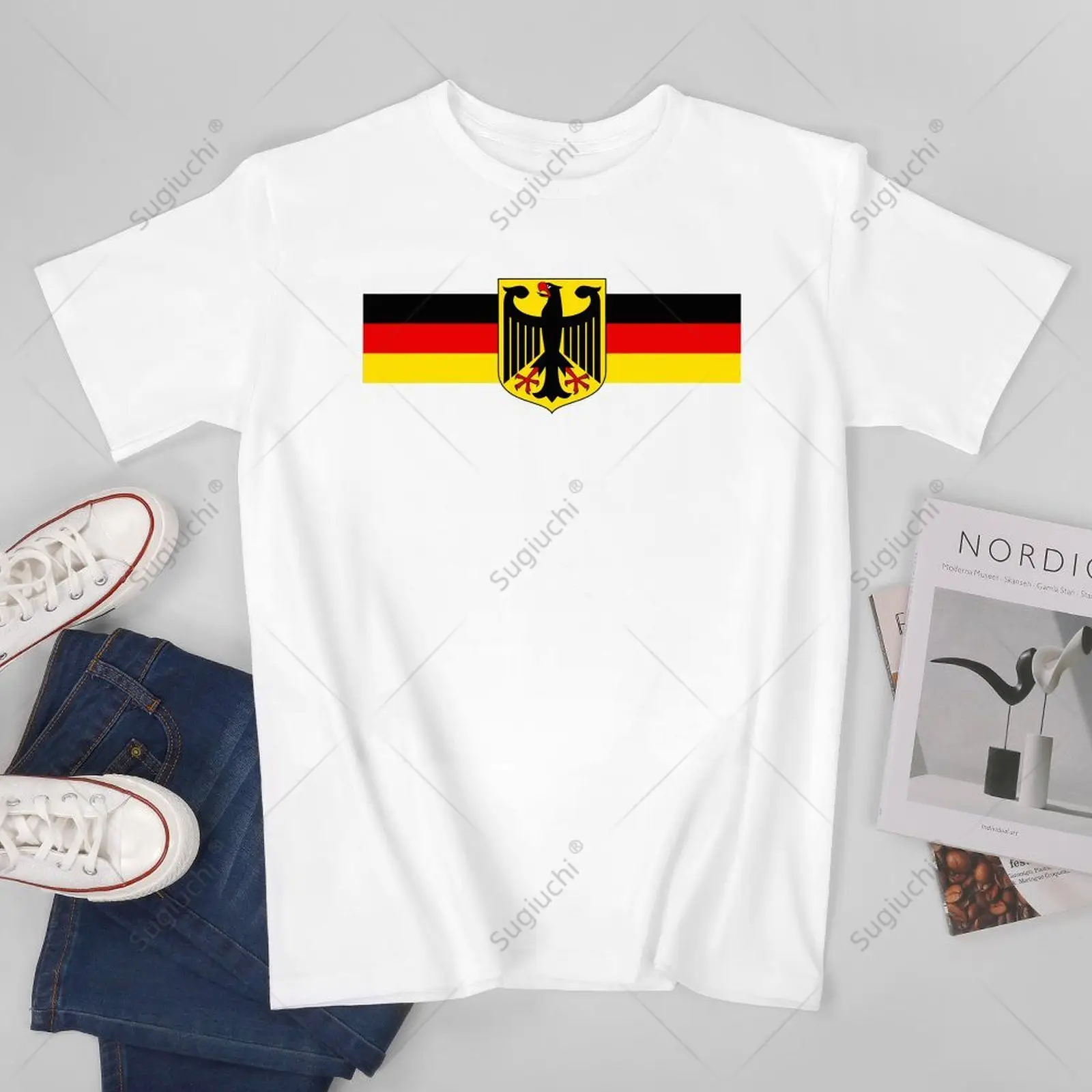 Unisex Men Germany German Flag Eagle Tshirt Tees T Shirts Women Boys 100% Cotton T-Shirt