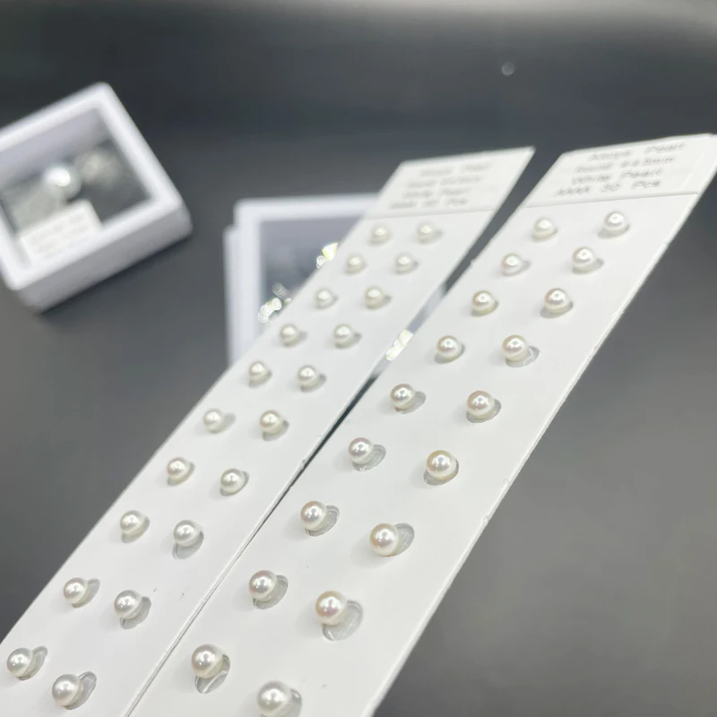 AAAAA Seawater Japan Akoya Natural Pearl Round Beads White Bright Color for DIY Earring Necklace Ring Jewelry Accessories