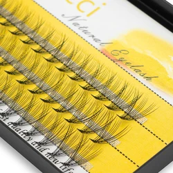 Kimcci 60knots/Case Natural False Eyelash Extension Makeup 12D Mink Individual Faux Eye Lashes Professional Fake Grafting Cilias