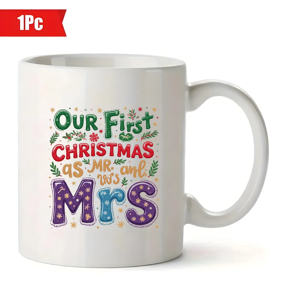 11oz Mug + Hand-painted Christmas Card + Custom MR  MRS Edition  Snowflake Decor  Perfect Family Office Gift  Top Christmas Pick