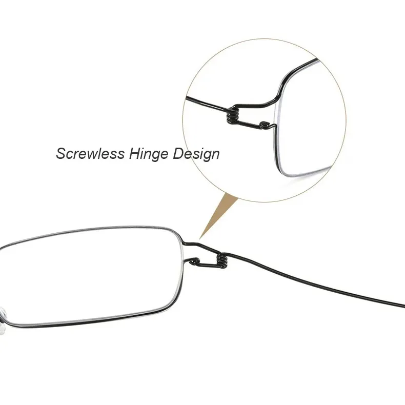 Ultraleichte Titan-Brille, Rahmen für Herren, Retro-Quadratbrille, Damenbrille, Leserezept, Blaulicht-Blockierung + 3,5 + 4,0 – Detail 12