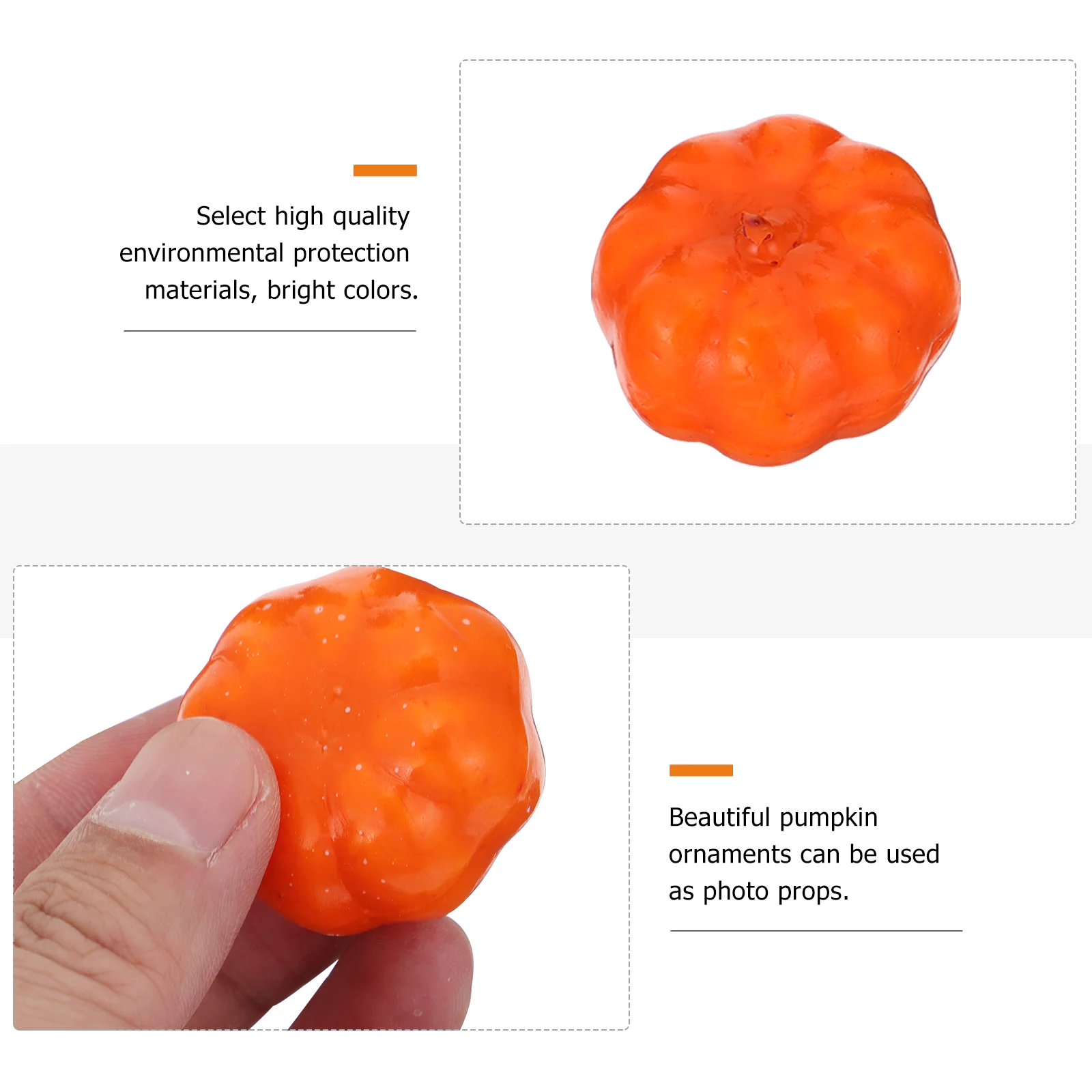 50 pezzi simulazione zucca modello vetrina ornamenti oggetti di scena realistici decorazioni arancione