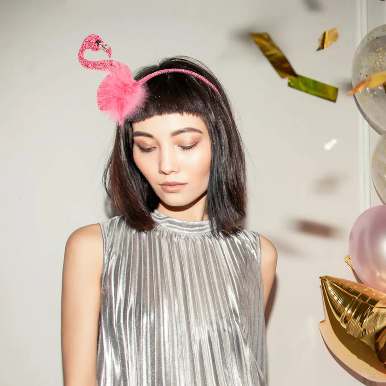 Diadema de Flamenco, Accesorio para el Cabello con Forma de Animal para Mujer, Ligero, para Fiestas, Disfraces, Festivales, Eventos de Verano