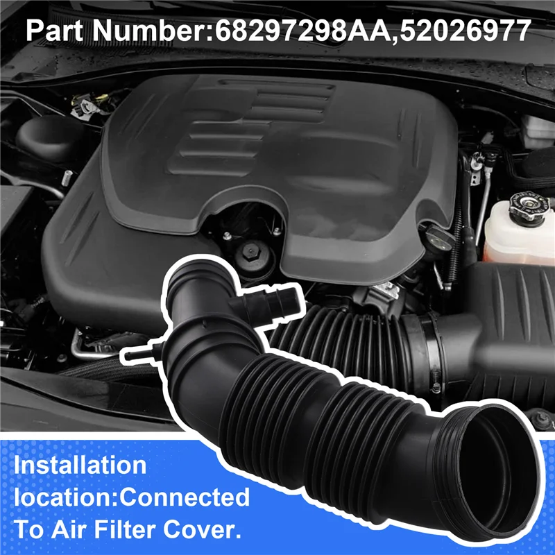 Unusual 68297298AA 52026977 Clean Air Duct Intake Pipe Connected To Air Filter Cover For Dodge Jeep Chrysler 1.4L Compass M6