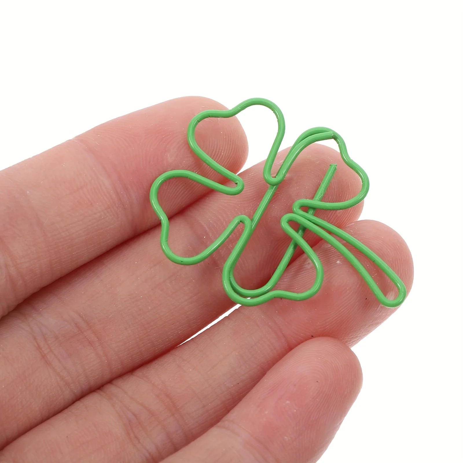 Clipe de papel trevo de quatro folhas verde, pasta de metal criativa, material de escritório elegante usado para organizar documentos, des, 20/30/40 peças