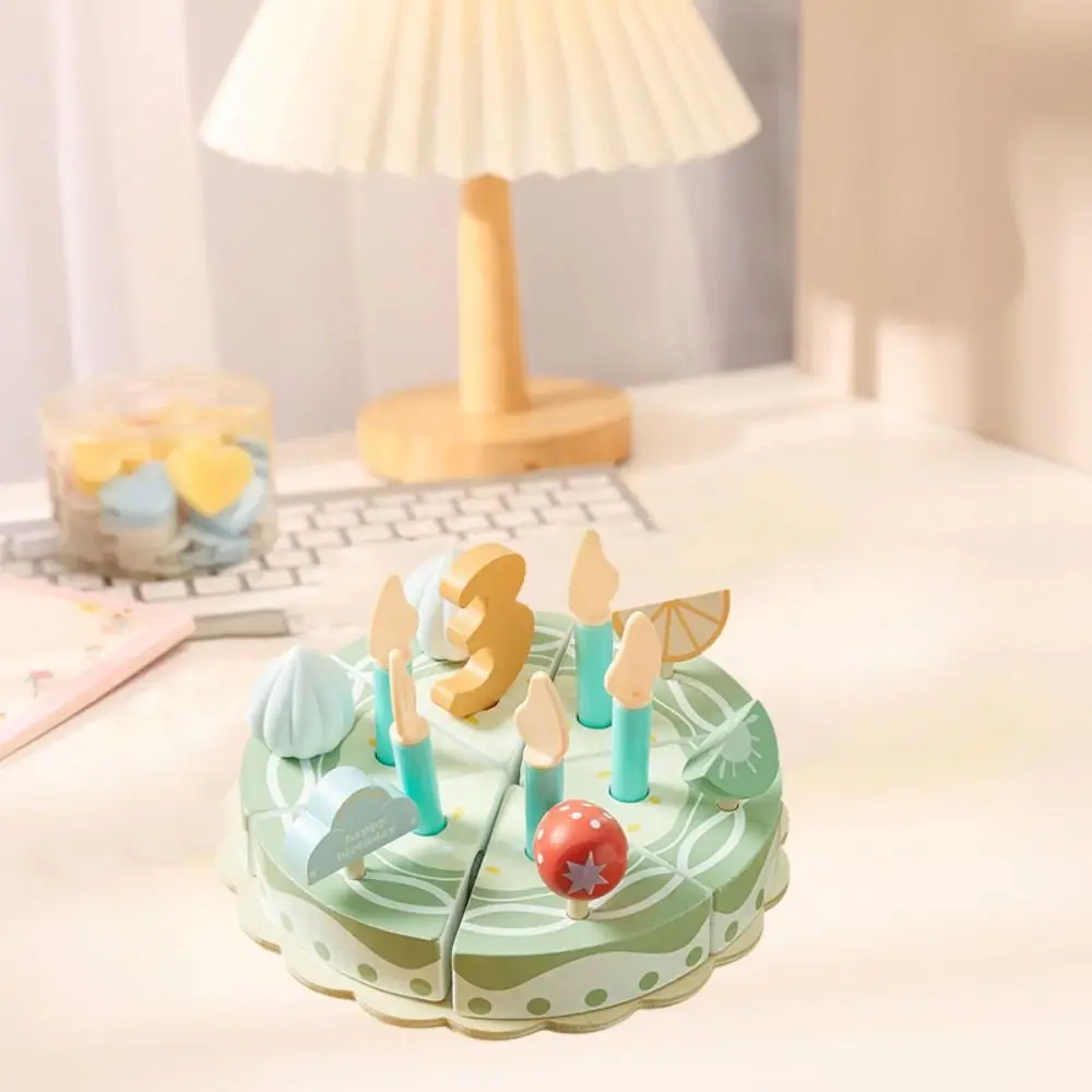 Modelo de pastel de madera, casa de juegos Montessori, juego de pastel de fiesta, juegos de comida, comida de simulación, cocina exquisita