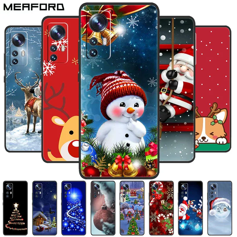 Christmas Cartoon Case For Xiaomi 12 Pro Case for Xiaomi Mi 12 Lite 12X 12S Ultra Silicone Soft TPU Cover for Xiaomi 12X Case