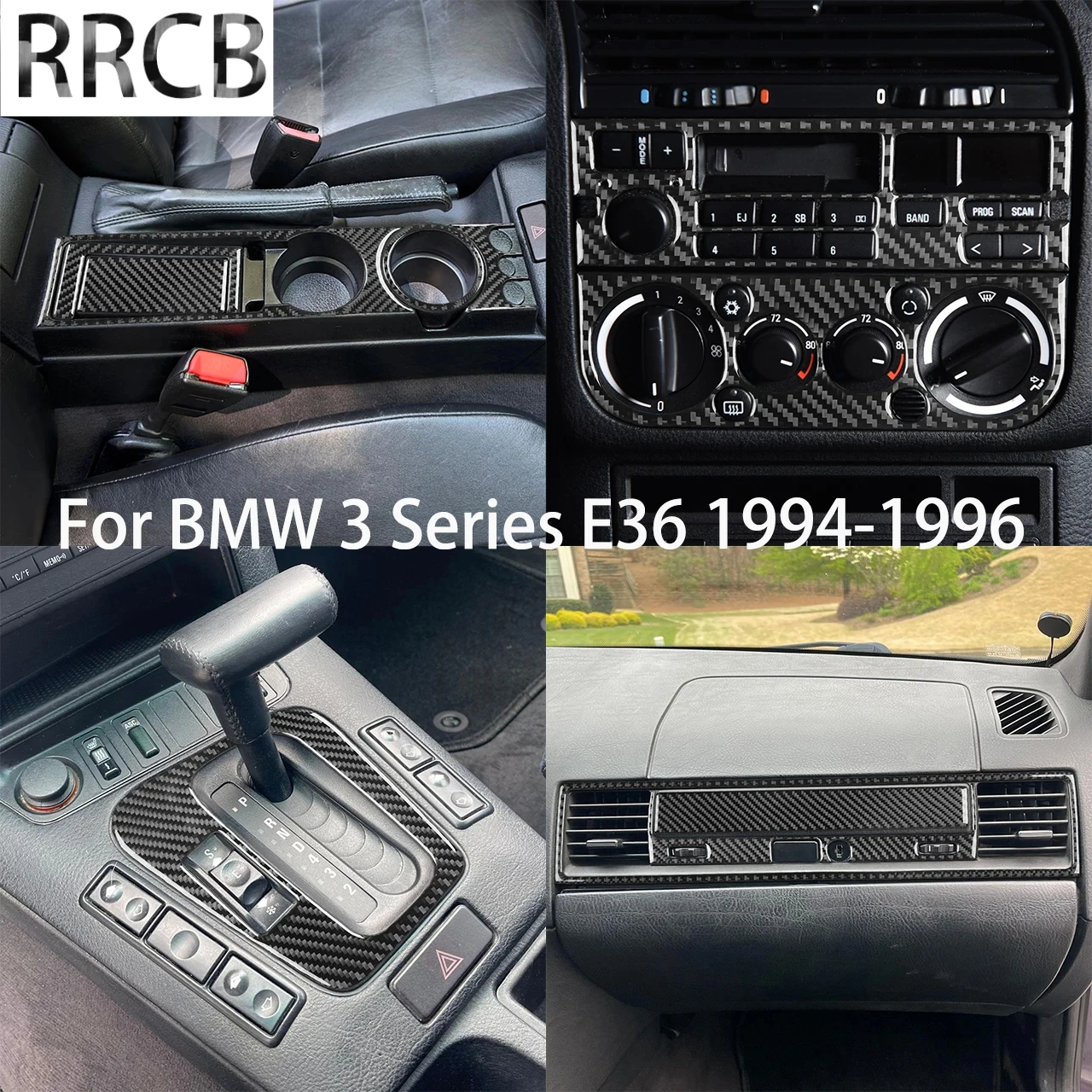 

For BMW E36 1994 1995 1996 3 Series Accessories Interior Gear Instrument Outlet Full Set Kit Carbon Fiber Cover Sticker Trim