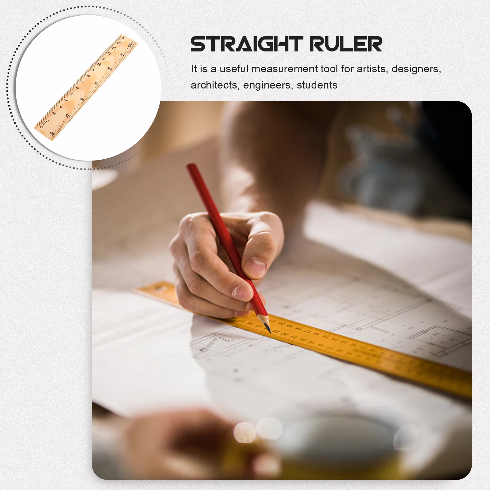 20 قطعة مساطر خشبية 30 سنتيمتر حافة مستقيمة لرسم اللوحة الهندسة طالب الخشب حاكم سم بوصة متعددة الوظائف مدرسة التموين