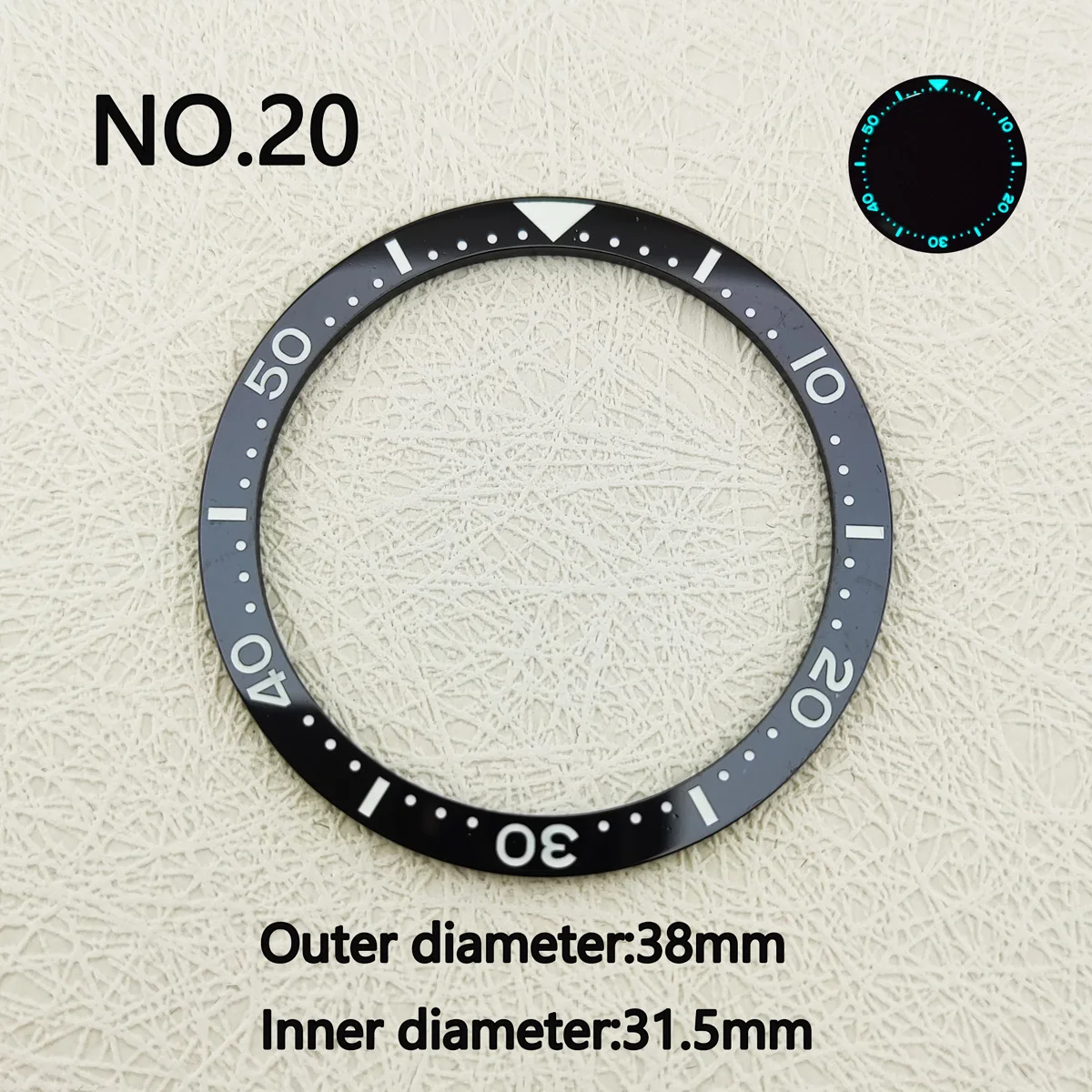 38mm*31.5mm Flat Sloping Ceramic Bezel Insert substitute watch insert ring Super luminous celebrities Watch Accessories