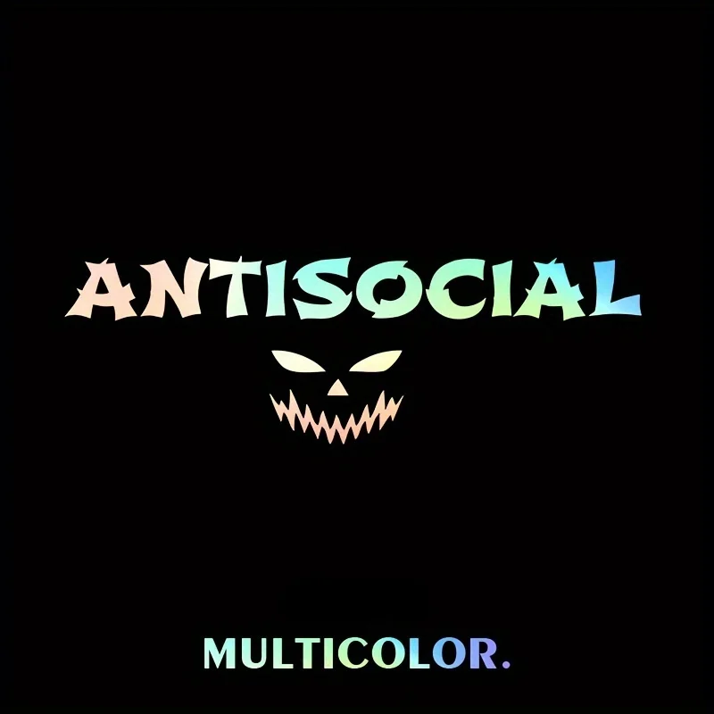 怖いデザインの反社会的ハロウィーンカーステッカー 1 枚 - ガラス、金属、セラミック表面に適しています。